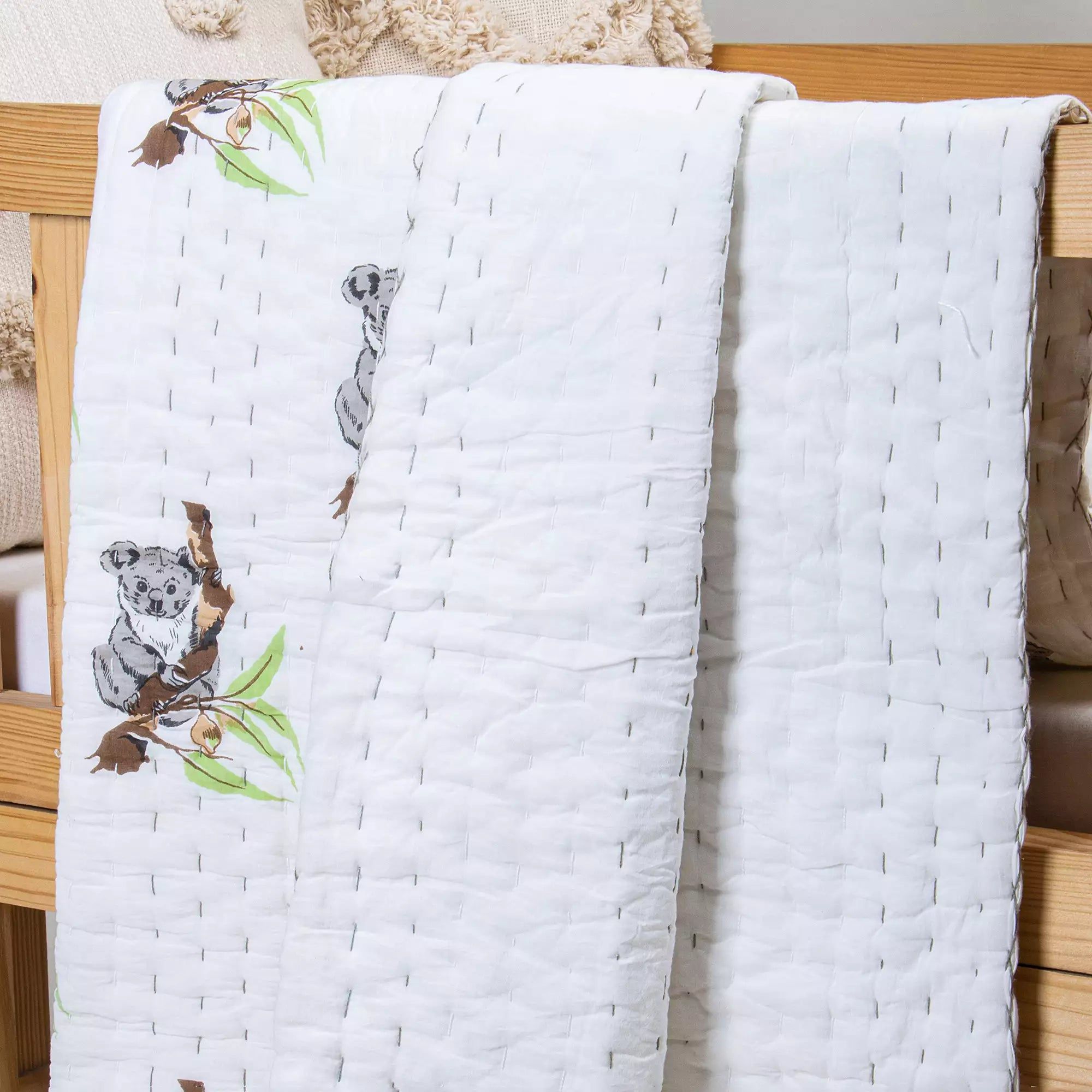 Koala Printed Soft Mulmul Cotton Newborn Baby Quilts 110